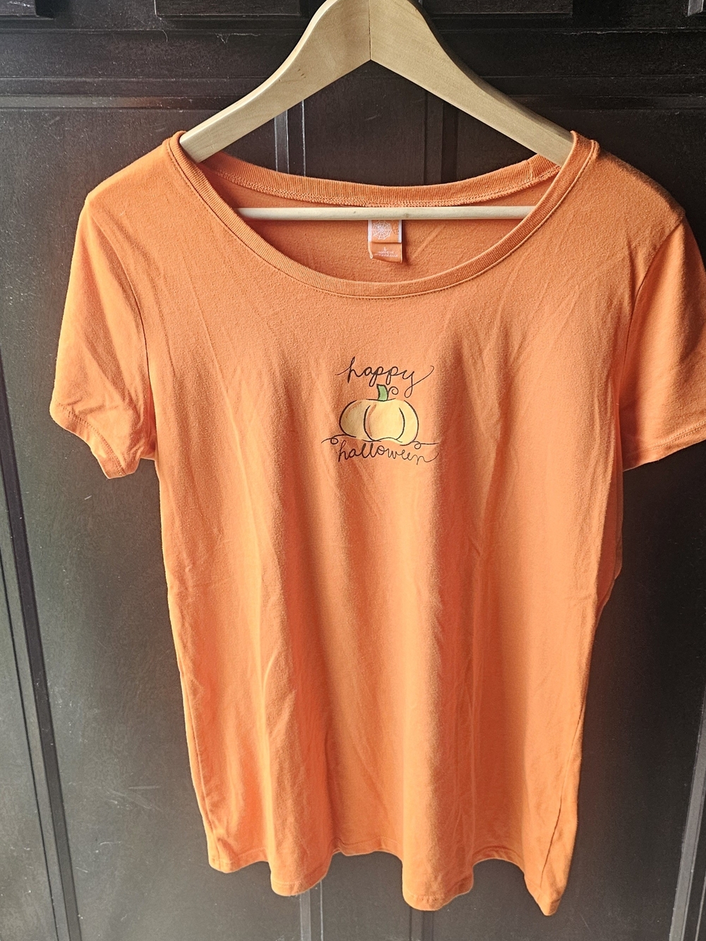 Pumpkin Graphic Short Sleeve Tee in Orange